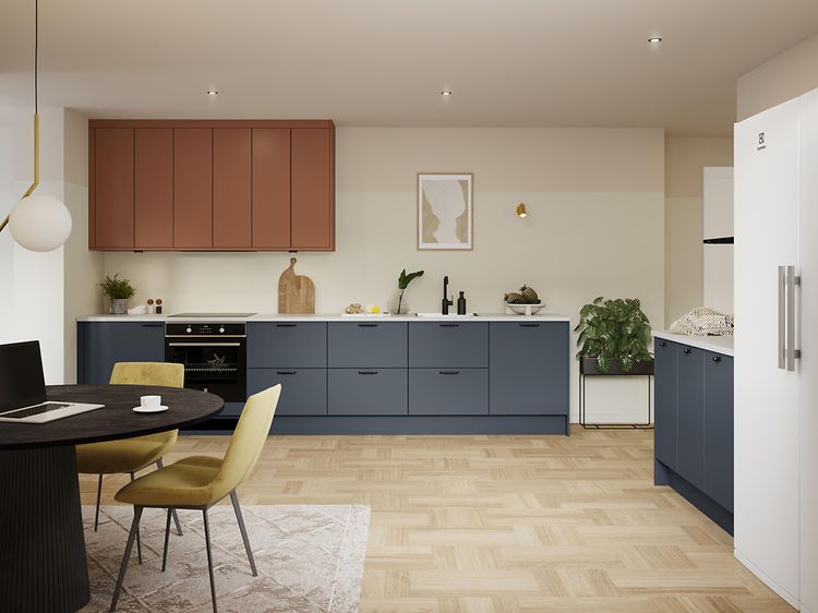 Trend Blue Grey og Sienna køkken fra Epoq.