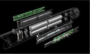 Illustration af det 4-cellede lithium-ion-batteri i Dyson Corrale Glattejern