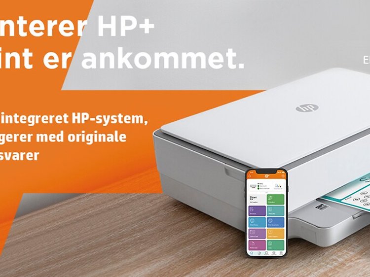 HP Envy 6032e top billede med dansk tekst