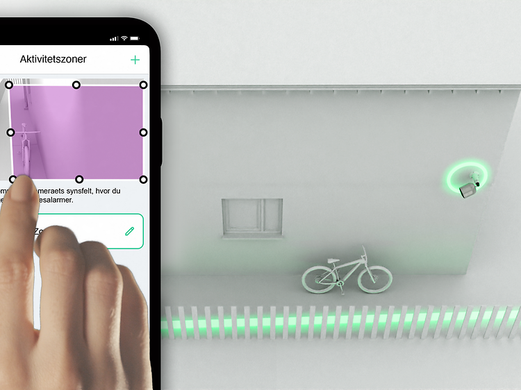 Arlo-Ultra kamera-mobile med app viser aktivitetszoner-DK