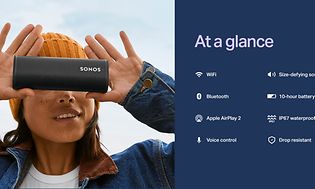 Sonos Roam med oversigt over funktioner