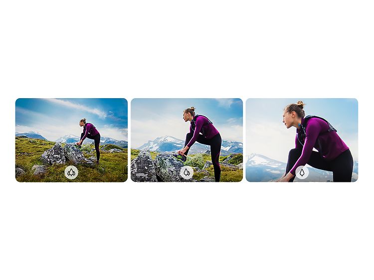 Galaxy A72 og illustration af zoom-funktioner på kvinde