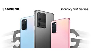 3x Samsung S20 telefoner i blå, grå og lyserød