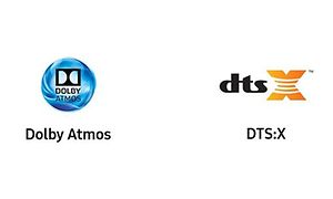 Dolby Atmos og DTS X logoer