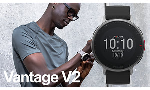 Et Polar Vantage V2 på en ung mand