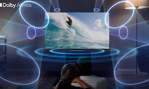 Samsung-TV med surfer og lydeffekter