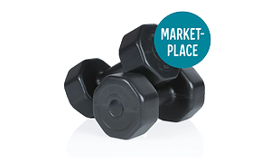 Vinyl håndvægte med Marketplace logo