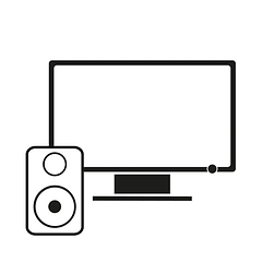 Sort og hvidt symbol Google Home-kompatibelt multimedie