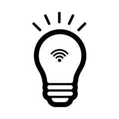 Sort og hvidt symbol Google Home-kompatibelt lys