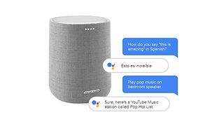 citation-højtaler med Google Assistant logo