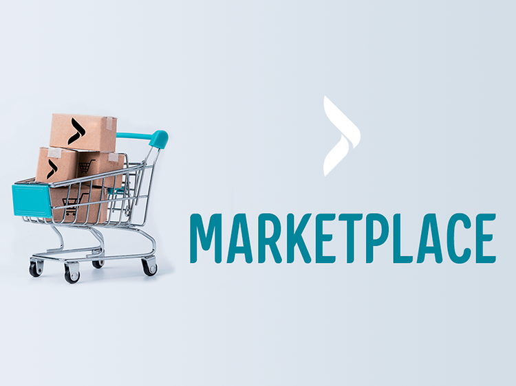 Marketplace banner med indkøbsvogn
