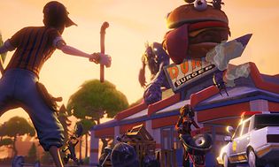 Screenshot af burgerrestaurant i Fortnite