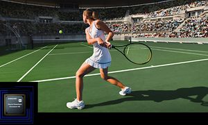 Samsung-Tennisspiller med 4K logo