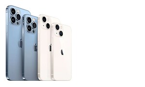 Fire iPhone-produkter ved siden af hinanden