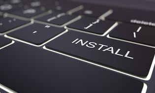 En installationstast på et tastatur