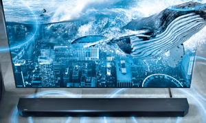 Samsung-soundbar with electric waves