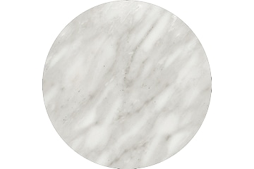 Rundt billede af en Epoq-bordplade: Laminat med udseende af hvid marmor