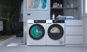 Hisense vaskemaskiner ved sidan af hinanden