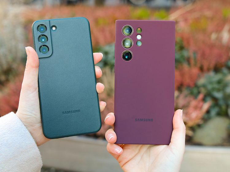 Galaxy S22 - Grønt læder S22 Ultra Burgundy Silikone Cover(1600x600)