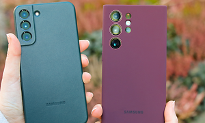 Galaxy S22 - Grønt læder S22 Ultra Burgundy Silikone Cover(1600x600)