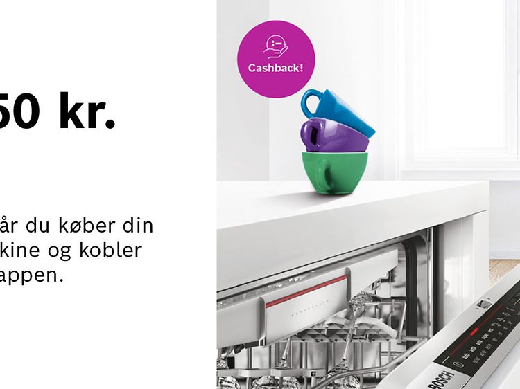 Bosch opvaskemaskine, smartphone og cashback-kampagne