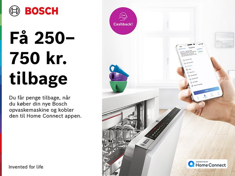 Bosch opvaskemaskine, smartphone og cashback-kampagne