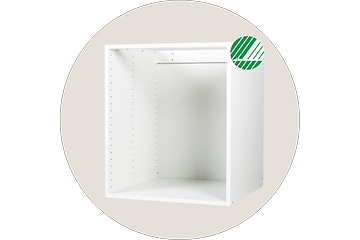 EPOQ - Integra Chalk - White kitchen - White cabinet with Swan label.