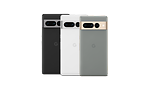 Produktbillede af tre Google Pixel Pro 7 i sort hvid og limegrøn