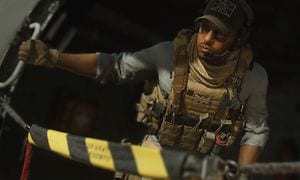 Call of Duty Modern Warfare 2 - Battle Royale scene med mand i helikopter