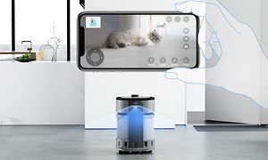 Luftrenserrobot tilsluttet mobiltelefon