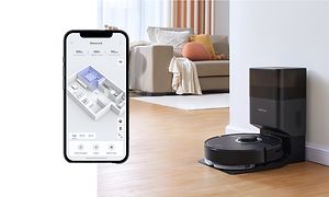 Sort Roborock Q7 Max Plus og mobilapp