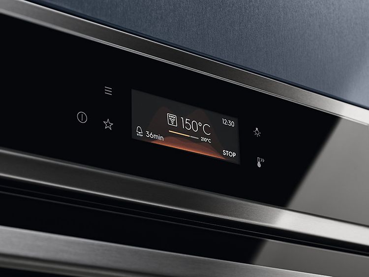 Close-up of Electrolux oven's EXCite Touch Display 