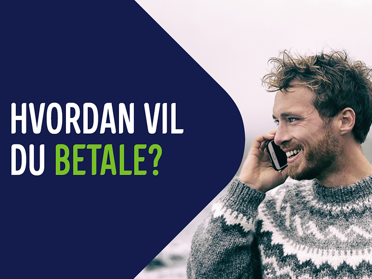 Banner med tekst; Hvordan vil du betale?