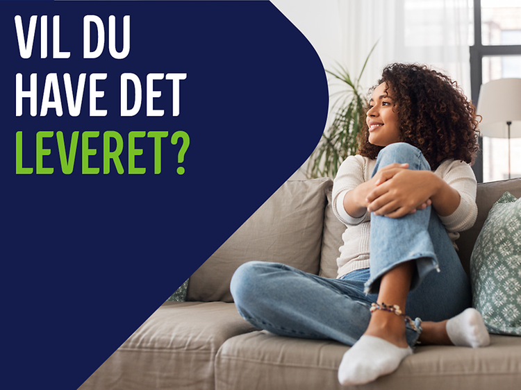 Banner med tekst; Vil du have det leveret?