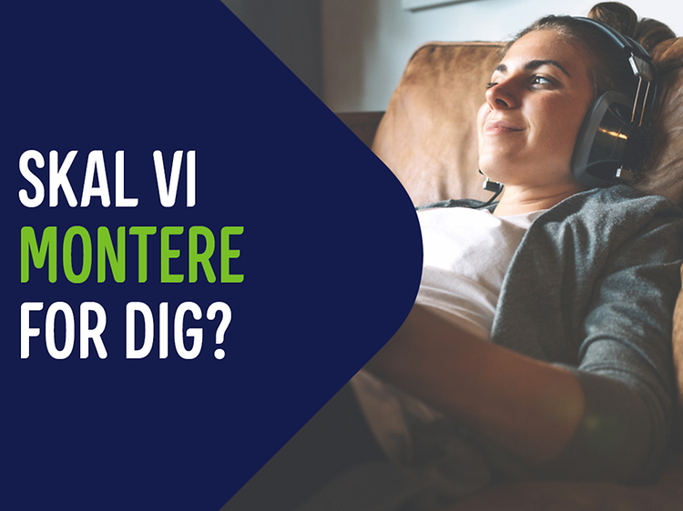 Banner med tekst; Skal vi montere for dig?