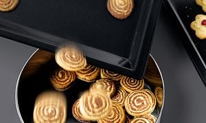 Buns baked with Miele's combined steam oven and oven is clean thanks to PerfectClean function