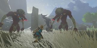 Screenshot af spillet med Link der sniger sig væk fra fjender