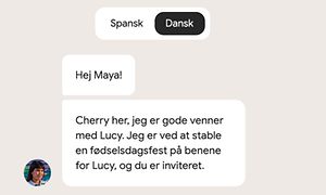 Example of a chat in real-time with Live Translation