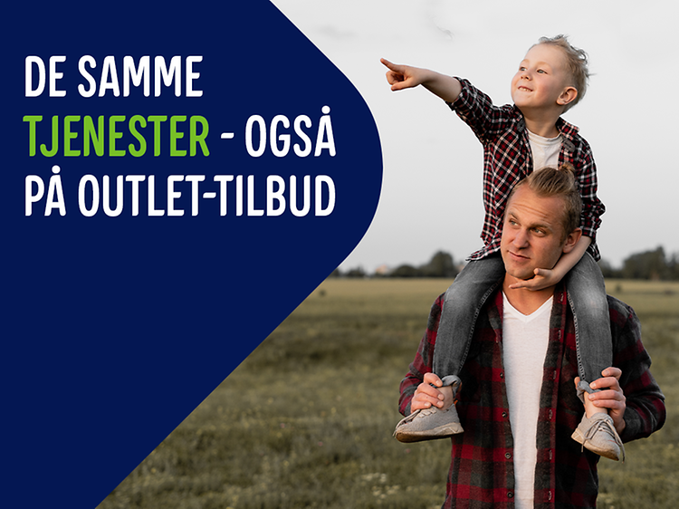 Banner med tekst, vinge og billede af far og søn