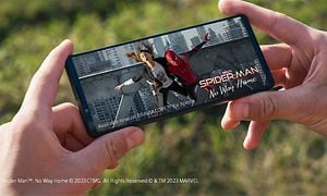Display of the Xperia 1 V with Spider-Man movie
