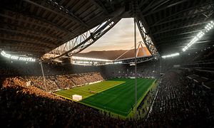 Screenshot af et fodboldstadion