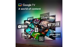 google TV med streaming logoer