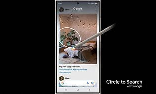 Tegn en cirkel på en Galaxy S24 Ultra for at søge på Google