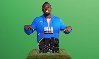 Print med Epson - Usain Bolt der holder refill blækbeholdere