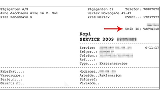 Illustration af, hvordan man finder ordre-ID