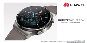 Huawei Watch top banner med Danish tekst