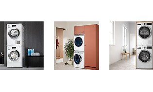 Collage af tre forskællige vaskesøjle-løsninger