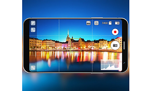 Telefon med kamera app åben