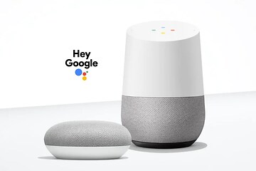 Google Home højttaler i grå - "Hey Google"