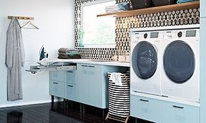 bryggers med god indretning vaskemaskine og tørretumbler